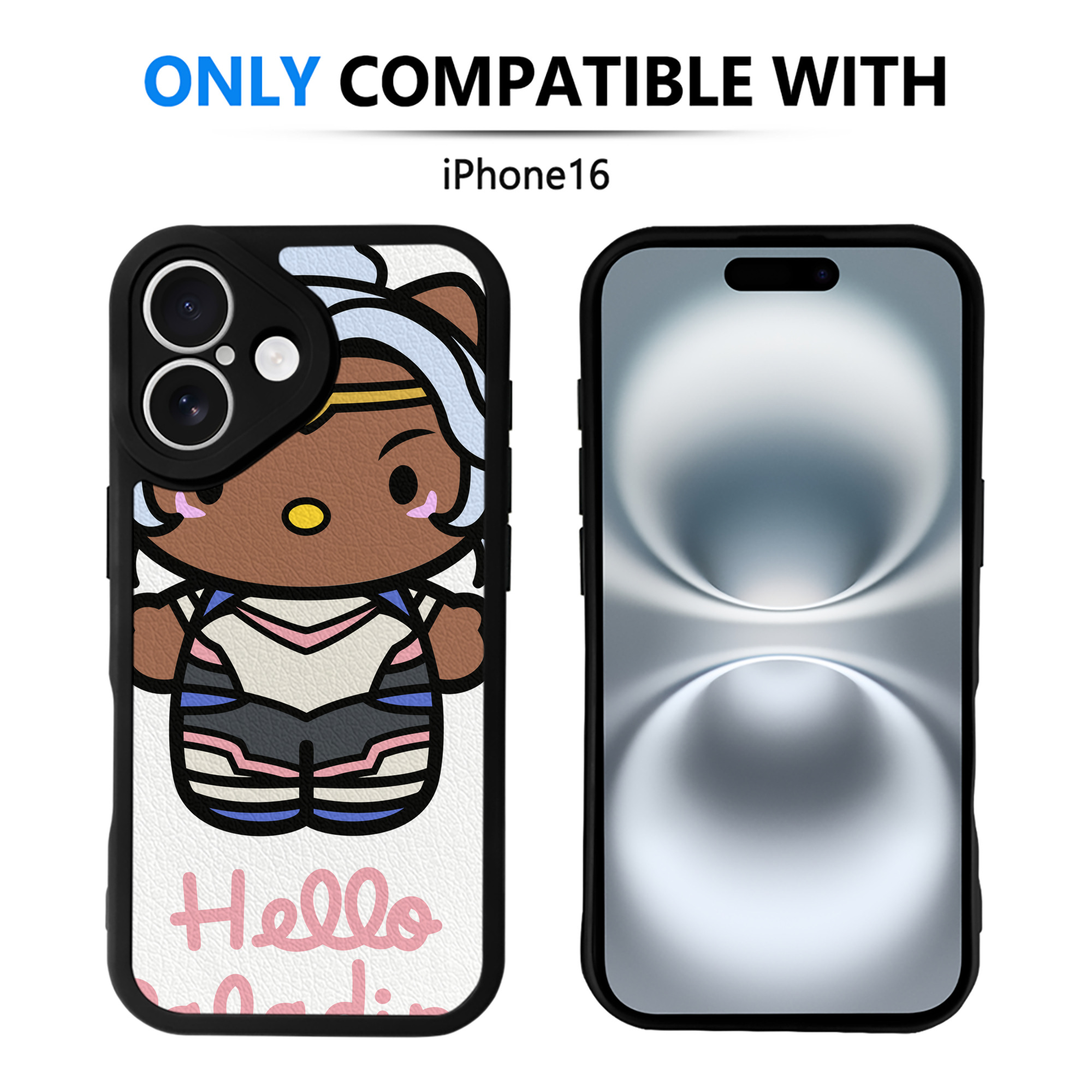 （画像用） Hello Kitty ハローキティ 【iPhone 16シリーズ対応】シリコンスマホケース（レザー調） 材質：シリコン